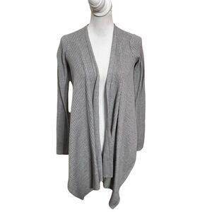 Athleta Solstice Wrap Cardigan Gray Women’s Size XS Merino Wool Ribbed Draped